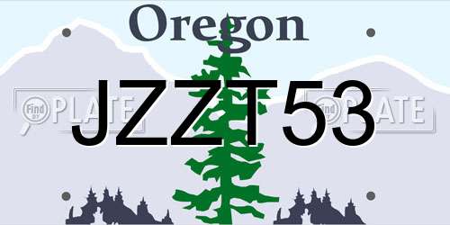 JZZT53 Oregon License Plate