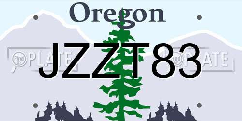 JZZT83 Oregon License Plate