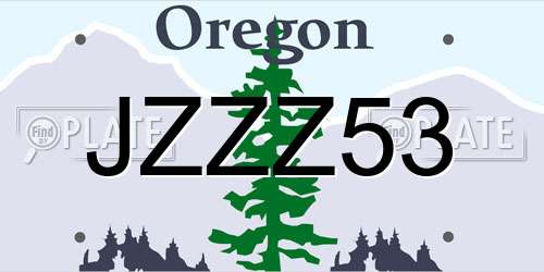 JZZZ53 Oregon License Plate