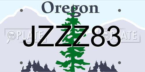 JZZZ83 Oregon License Plate
