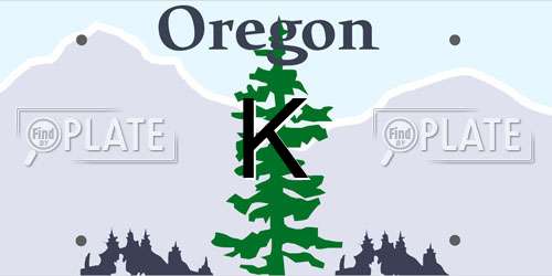 K Oregon License Plate