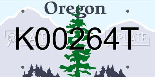 K00264T Oregon License Plate