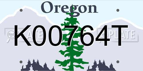 K00764T Oregon License Plate