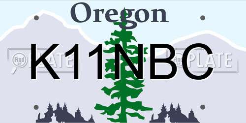 K11NBC Oregon License Plate