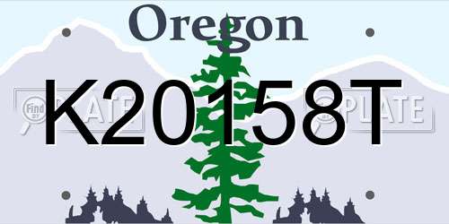 K20158T Oregon License Plate