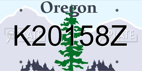 K20158Z Oregon License Plate