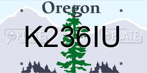 K236IU Oregon License Plate