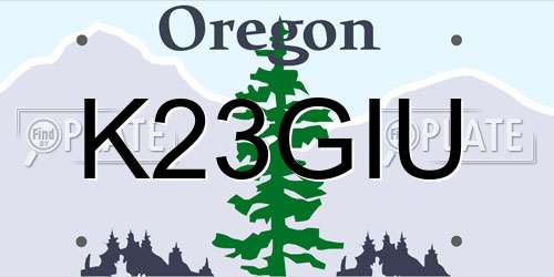 K23GIU Oregon License Plate