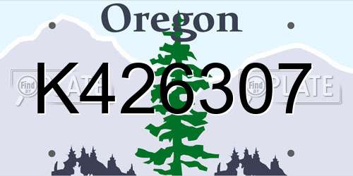 K426307 Oregon License Plate