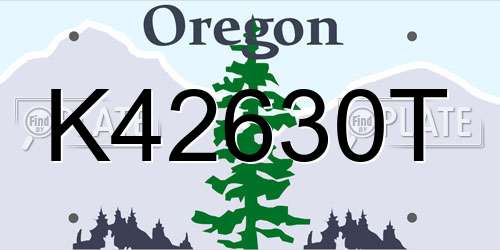 K42630T Oregon License Plate