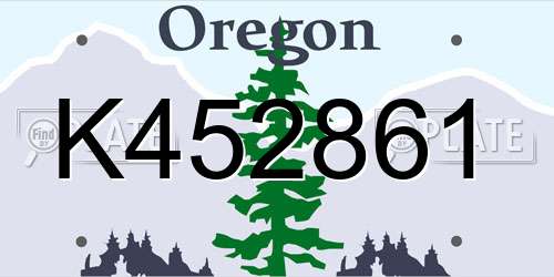 K452861 Oregon License Plate