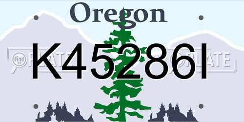K45286I Oregon License Plate