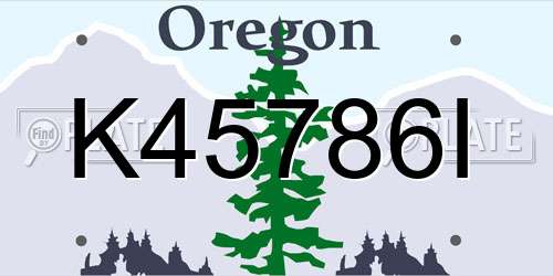 K45786I Oregon License Plate