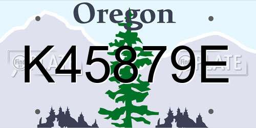 K45879E Oregon License Plate