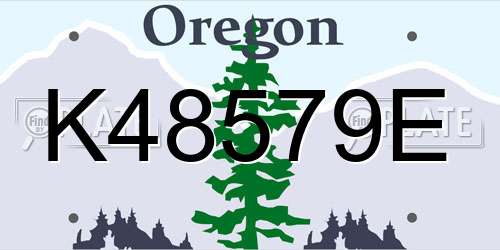 K48579E Oregon License Plate