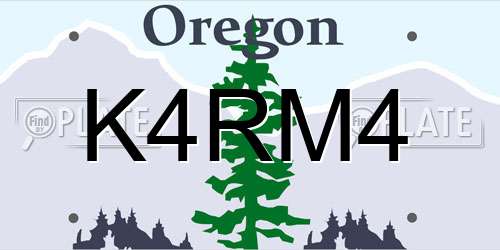 K4RM4 Oregon License Plate