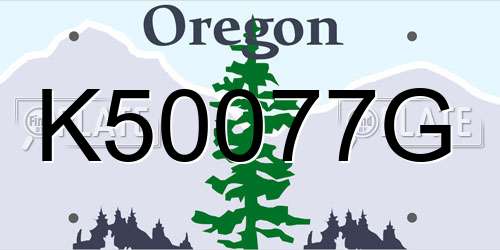 K50077G Oregon License Plate