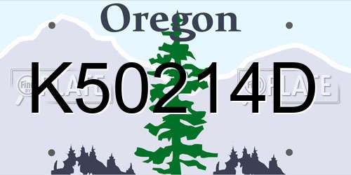 K50214D Oregon License Plate