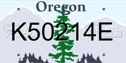 K50214E Oregon License Plate