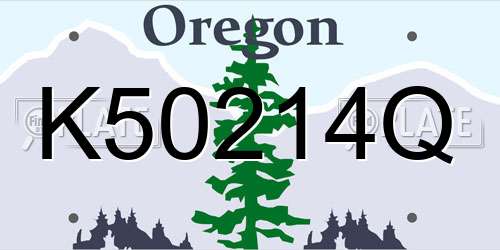 K50214Q Oregon License Plate
