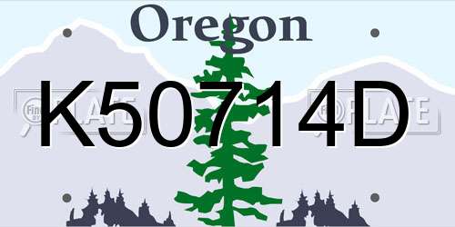 K50714D Oregon License Plate