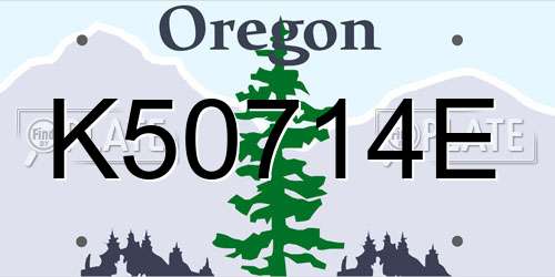 K50714E Oregon License Plate