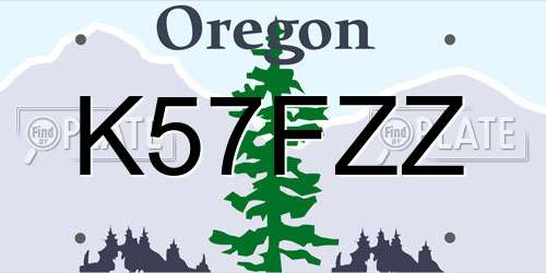 K57FZZ Oregon License Plate