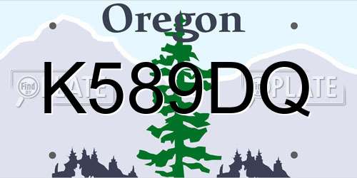 K589DQ Oregon License Plate