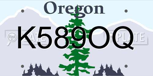K589OQ Oregon License Plate