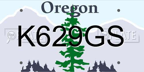 K629GS Oregon License Plate