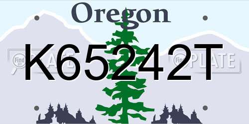 K65242T Oregon License Plate