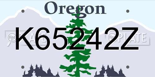 K65242Z Oregon License Plate