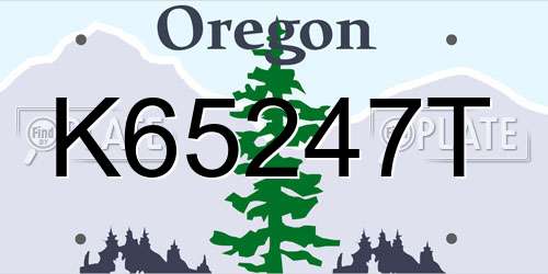 K65247T Oregon License Plate
