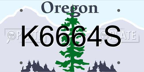 K6664S Oregon License Plate