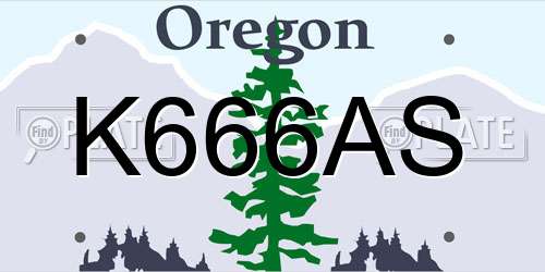 K666AS Oregon License Plate