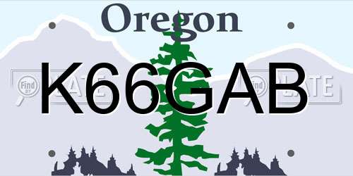 K66GAB Oregon License Plate