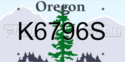 K6796S Oregon License Plate