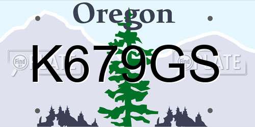 K679GS Oregon License Plate