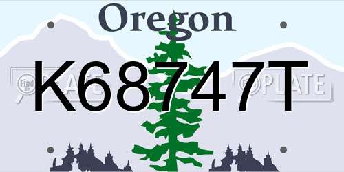 K68747T Oregon License Plate
