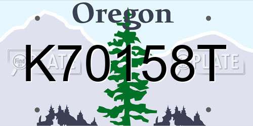 K70158T Oregon License Plate