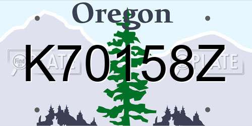 K70158Z Oregon License Plate