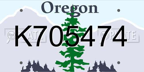 K705474 Oregon License Plate