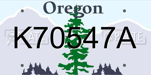 K70547A Oregon License Plate