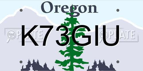 K73GIU Oregon License Plate