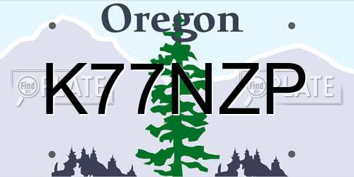 K77NZP Oregon License Plate