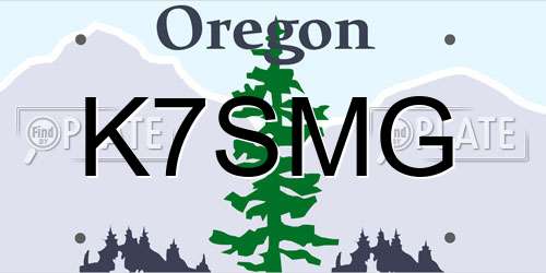 K7SMG Oregon License Plate