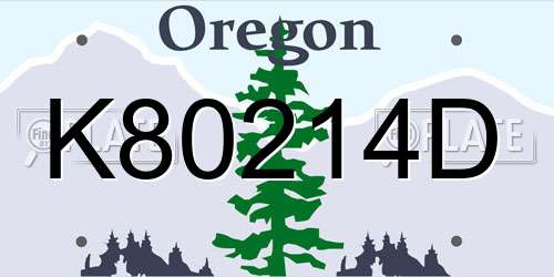 K80214D Oregon License Plate