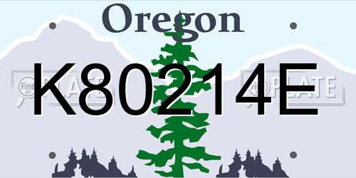 K80214E Oregon License Plate