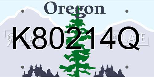 K80214Q Oregon License Plate