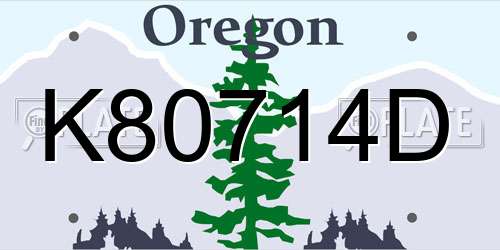 K80714D Oregon License Plate